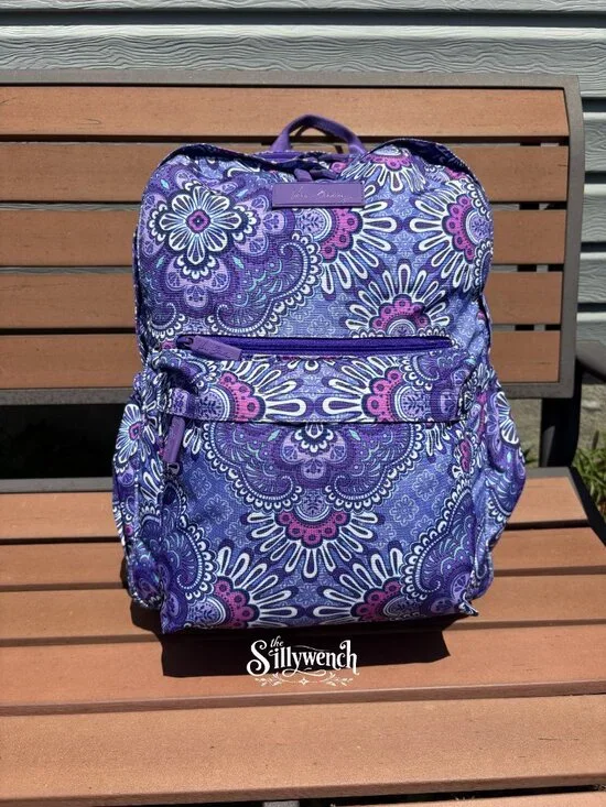 Vera Bradley Purple Medallion Paisley Grand Backpack in Lighten Up