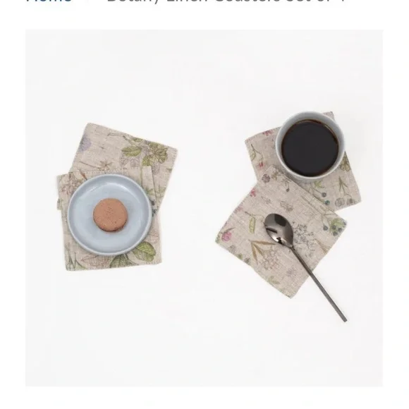 NWT LINEN TALLES COASTERS Set Of 4