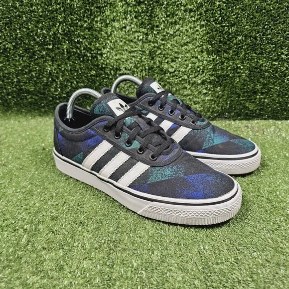 Adidas Adi Ease Black Blue Teal Athletic Casual Skateboard Sneakers Mens Size 8