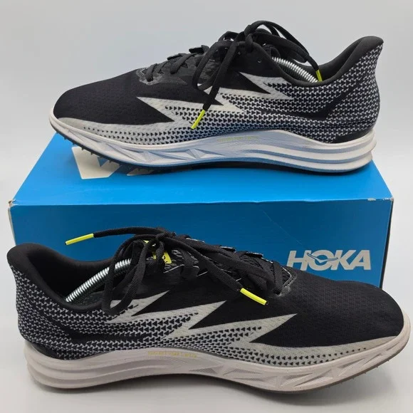 Hoka Crescendo MD Track Spikes Mens 11.5 Black White Excellent Middle Distance