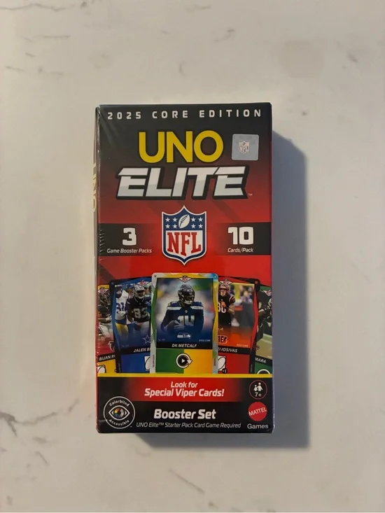 2025 UNO Elite NFL Booster Set Sealed NIB Mattel Card Game