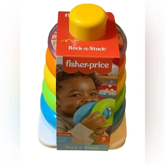Fisher-Price Baby Stacking Toy Rock-A-Stack, 5 Colorful Rings for Ages 6+ Months