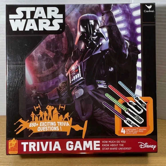 Star Wars Trivia Game 650+ Questions 4 Lightsaber Puzzles Complete Set Orig Box