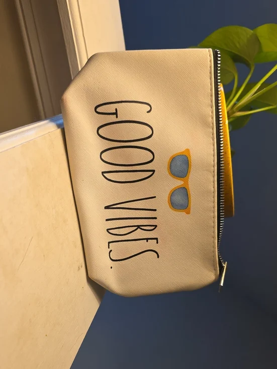 Rae Dunn Good Vibes Makeup Bag