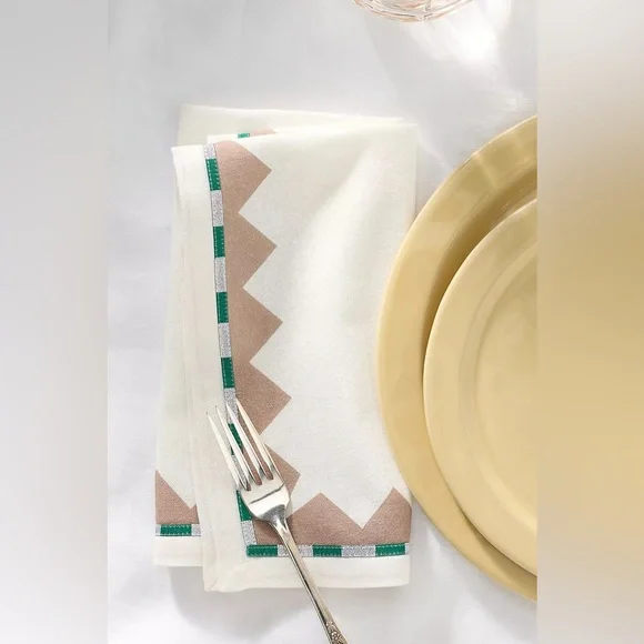 Anthropologie AMRITA ASSORTED NAPKINS, SET OF 4 NEUTRAL MOTIF