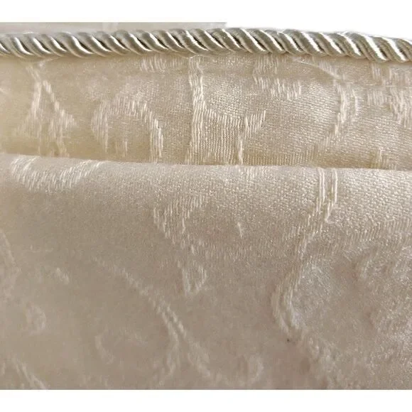 Lenox Table Cloth Butter Yellow Elegant Floral Swirls Rope Trim Home 60 x 80