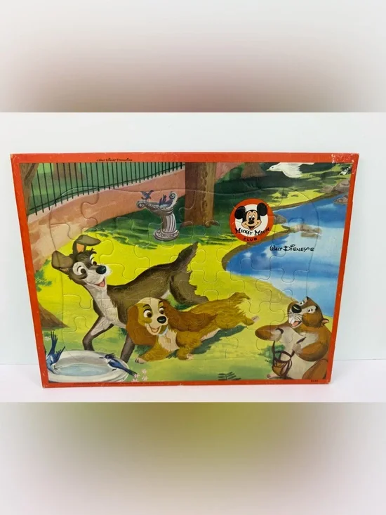 Vintage Disney Lady & The Tramp Puzzle Jaymar Mickey Mouse Club USA