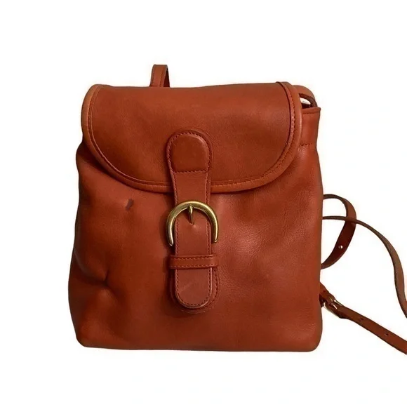 Coach vintage RARE orange burnt sienna Leather mini backpack 4152
