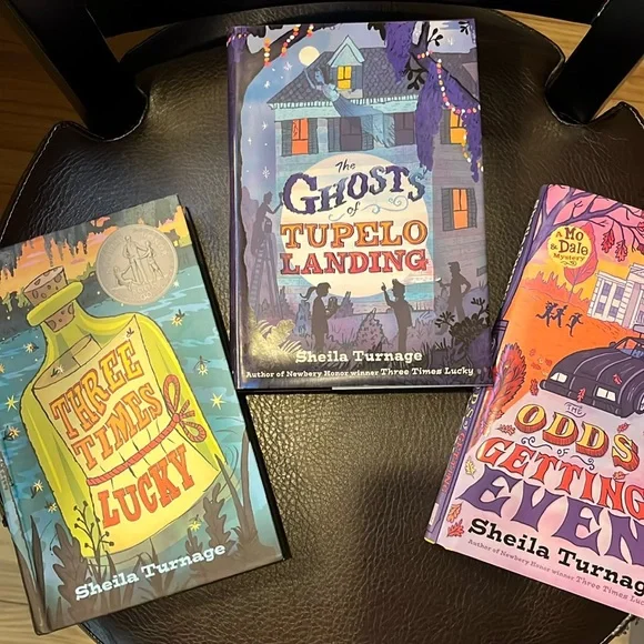Set of 3, hardcover books by Sheila Turnage,