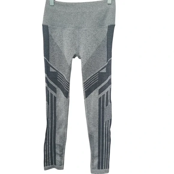 Alo Yoga XS Grey Black High-Waist Alosoft Lush Seamless Leggings Geometric