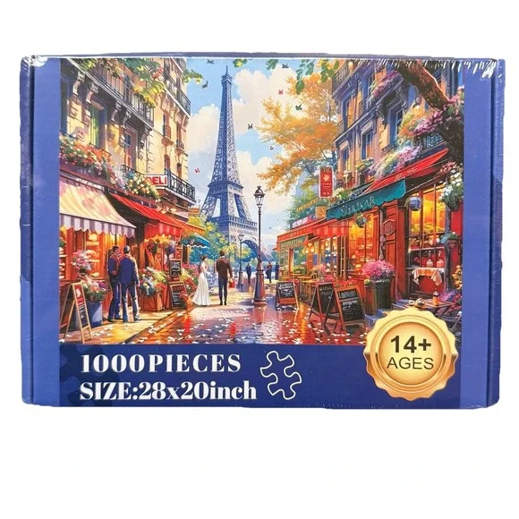 1000 Piece Jigsaw Puzzle 28x20Eiffel Tower, Paris, France Sealed Still, Unopened