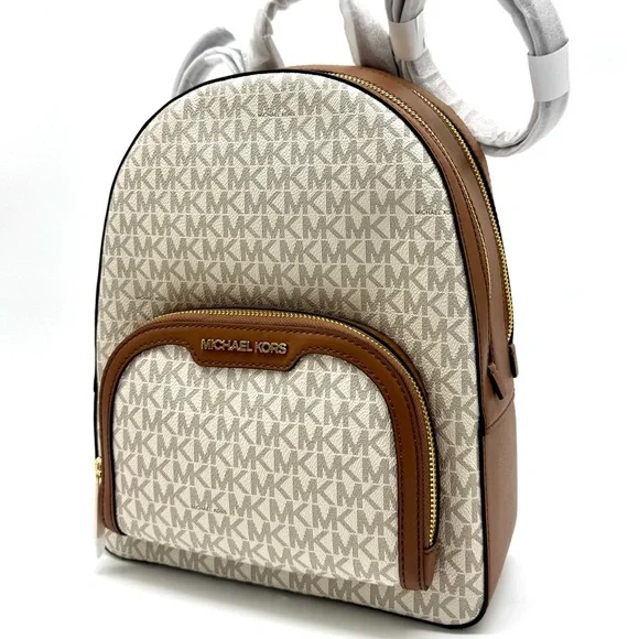 Michael Kors Jaycee Medium Signature Logo Backpack - Vanilla
