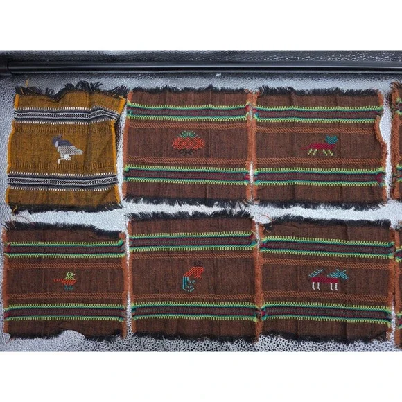 12 Zapotec Wool‎ Coasters 5x5 Handwoven Southwestern Mug Rugs Animal Geometric