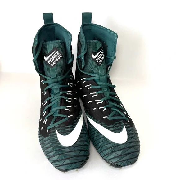 Nike Force Savage Elite TD Football Cleats Size 15 Green Black Eagles Colors