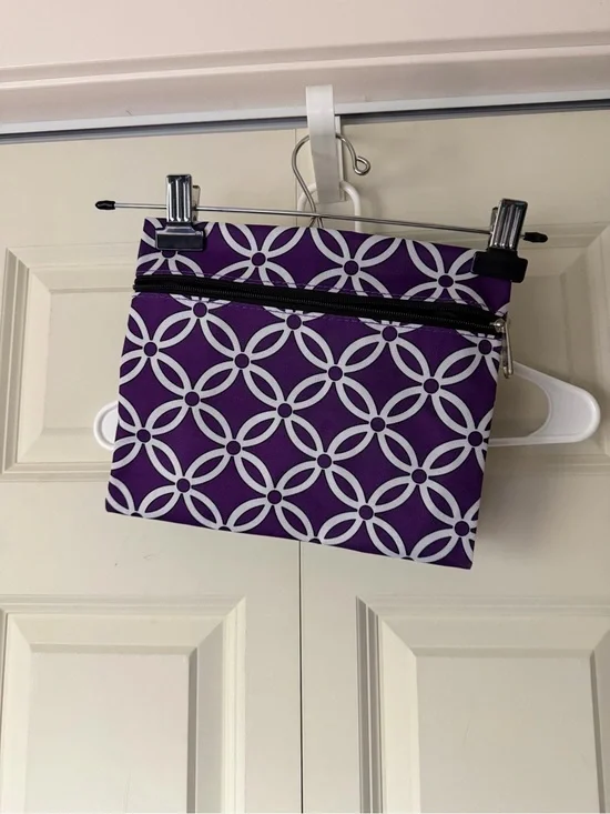 Purple Geometric Zipper Pouch