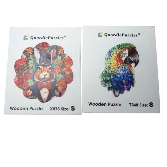 Bunde Of Two Quorddle Puzzles  Size Small Wooden Puzzle Jigsaw