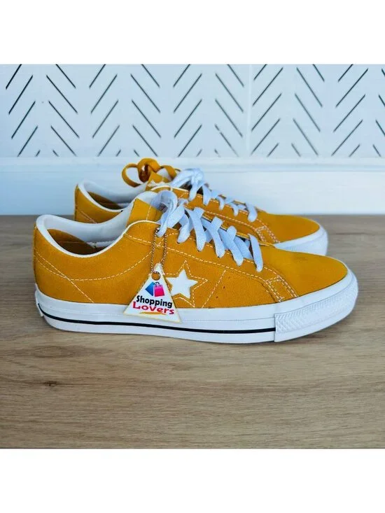 ⭐Converse One Star Pro OX Low Men Shoes 6.5 Mustard Yellow Suede Sneaker A09231C