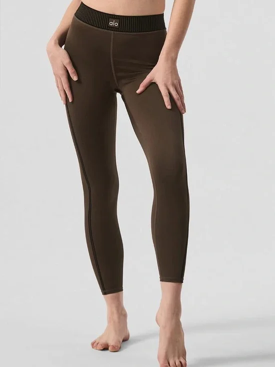 ALO Yoga Airlift High-Waist 7/8 Line Up Legging in Espresso - S