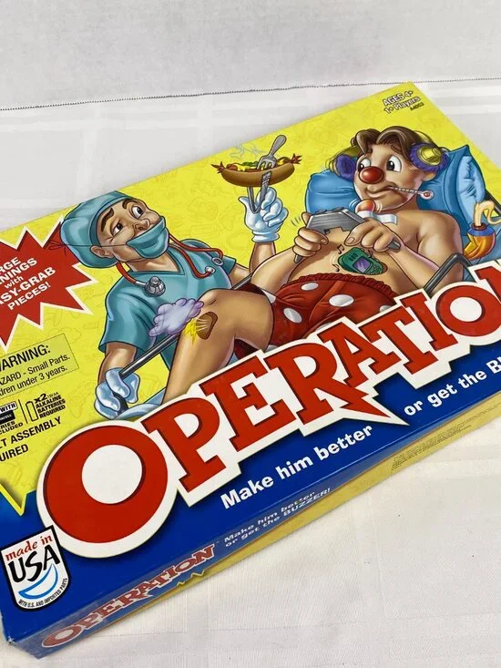 Hasbro Operation 2012 Board Game.‎ Large Openings Easy Grab Pieces