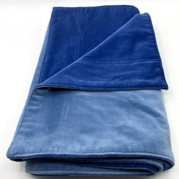 Custom Reversible Blue Velvet Table Runner 14