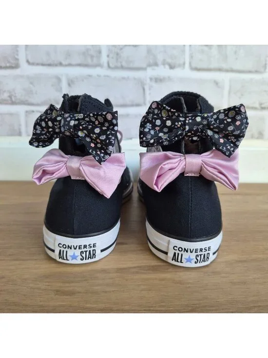 ⭐Converse Chuck Taylor Floral Bow Hi Size 7.5 Men's shoes Sneaker Black A19824F