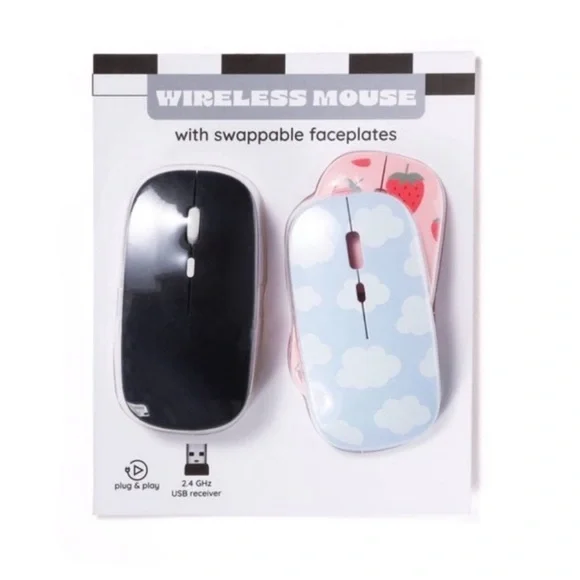New Computer Wireless Mouse with Swappable Faceplates Target Bullseye Playground