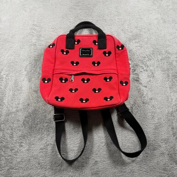Disney Parks 2020 Red Canvas Loungefly Mickey Mouse Ear Hat Backpack