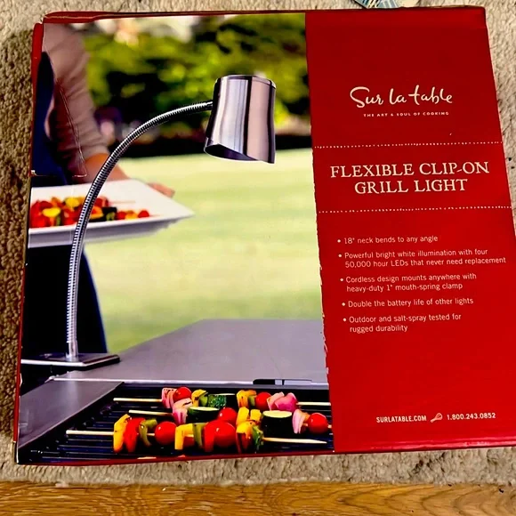 Never used_ Sur La Table _ Flexible Clip-on Grill Light