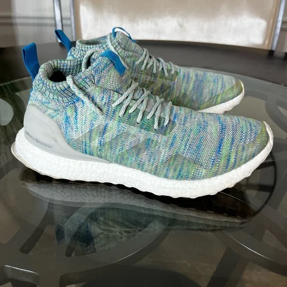 Adidas Ultra Boost Mid Grey Two Green Blue 2018 G26844 Men's Size 10.5