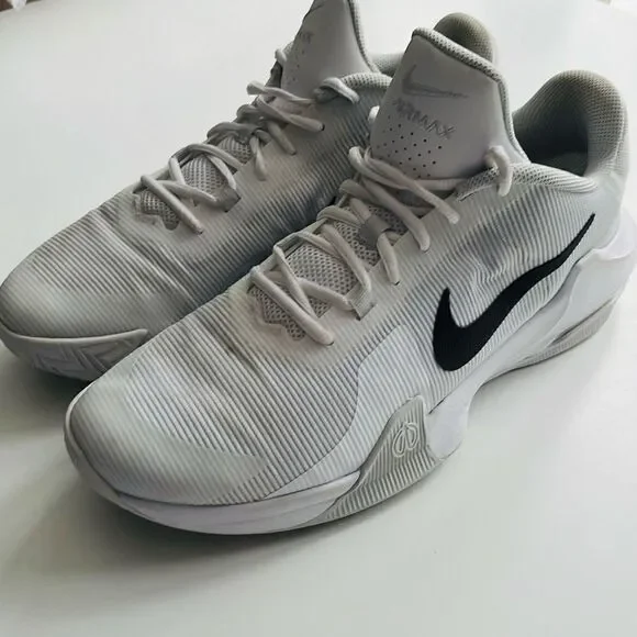 Nike Air Max Impact 4 White Black Pure Platinum Basketball Trainers Mens 12.5