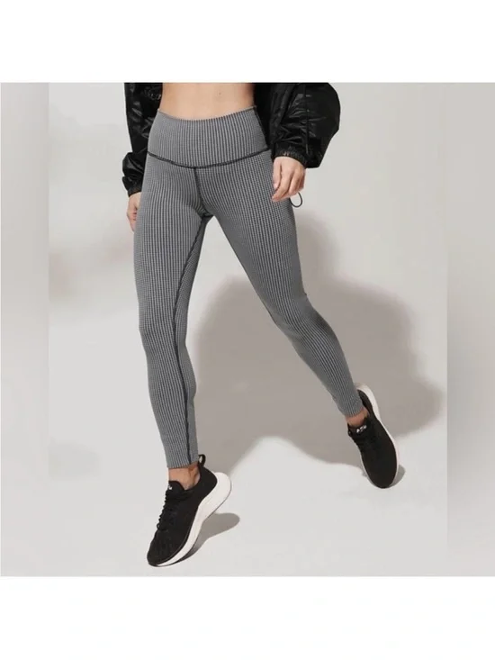 ALO Yoga Houndstooth High Waist Leggings Black White Stretch Yoga Pants Small