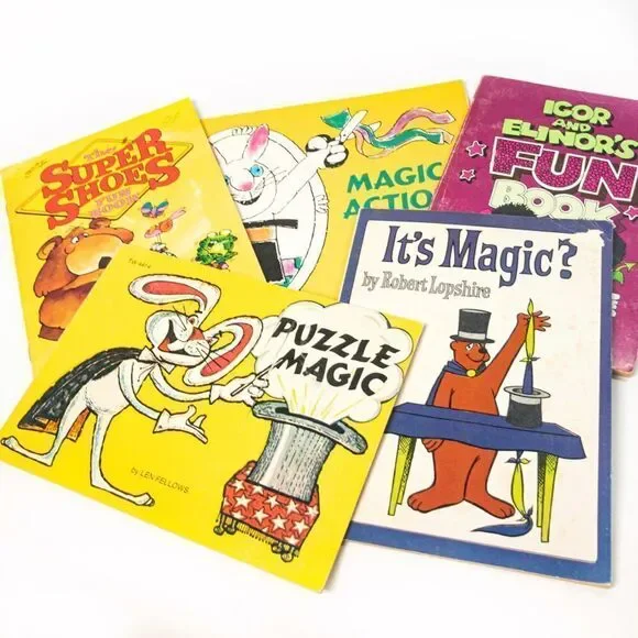 Puzzles, Games, & Magic: Bundle of 5 Vintage Kids’ Books