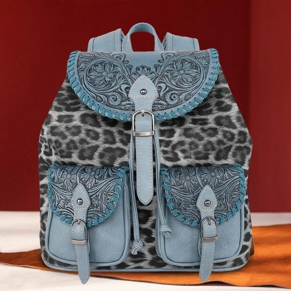 Montana West Tooled Collection Backpack - Blue
