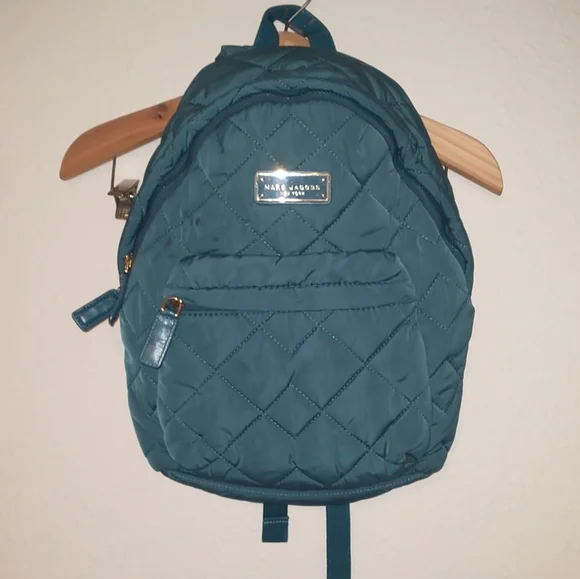 Marc Jacobs Blue Quilted Backpack Puffer Bookbag