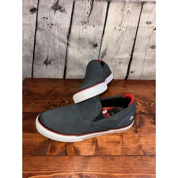 Emerica Wino G6 Slip-On Dark Grey/ Black/Red Men’s Soating Shoe Size 8 BOC9PFMK5
