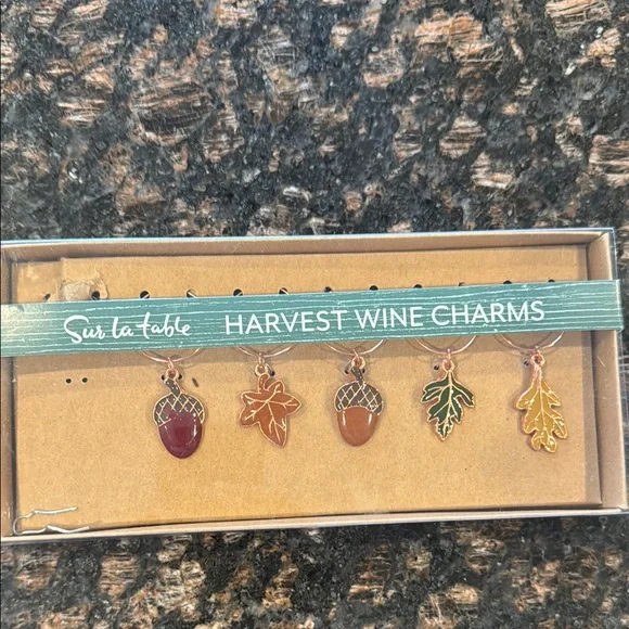 Sur La Table Wine Charms in Gold and Green for Elegant Entertaining