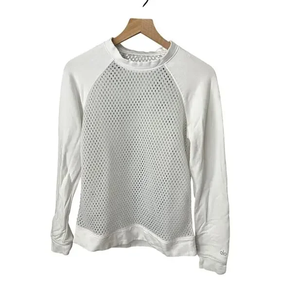Alo Yoga Sweatshirt Mesh Perforated Elemental Sweatshirt Medium