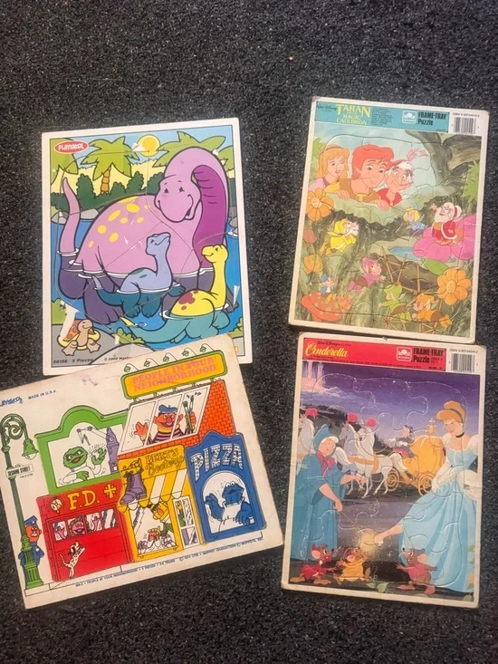 Vintage Playskool and golden puzzle set