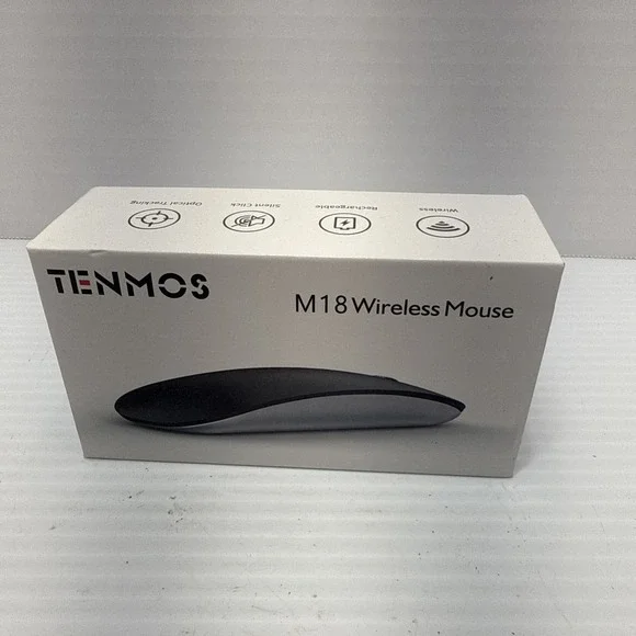 TENMOS M18 Wireless Mouse Rechargeable Silent Click‎ Optical Tracking, NIB