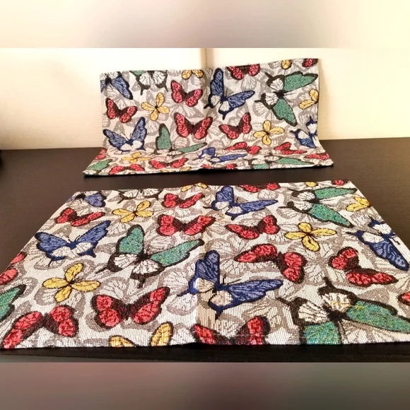 New Handcrafted Butterflies Tablemats, set of 2