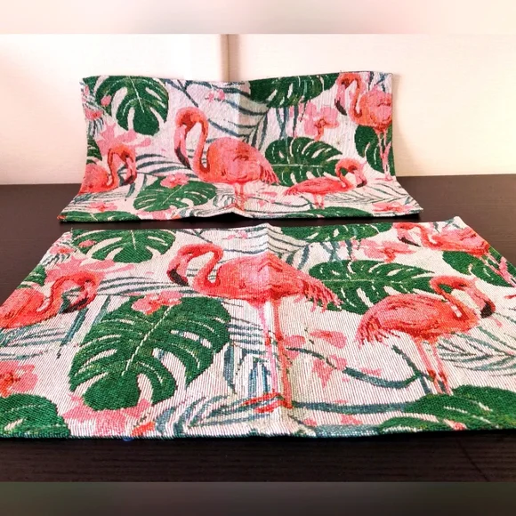 - New Handcrafted Flamingos Tablemats, set of 2