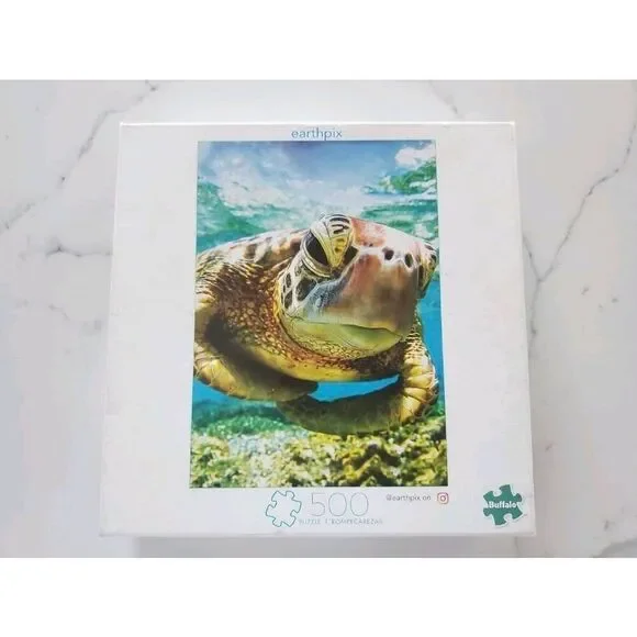 Earthpix Sea Turtle 500 pc Jigsaw Puzzle NEW box stained