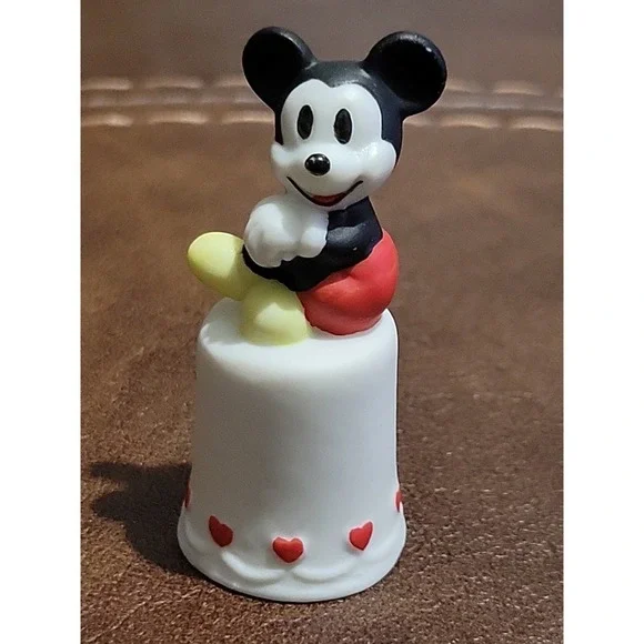 Vtg Mickey Mouse Thimble Porcelain Hand Painted Disney Schmid 2