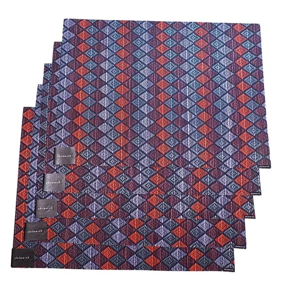 Chilewich Gemstone Woven Placemats Set of 5 Multicolor Diamond 14x19 100660-002
