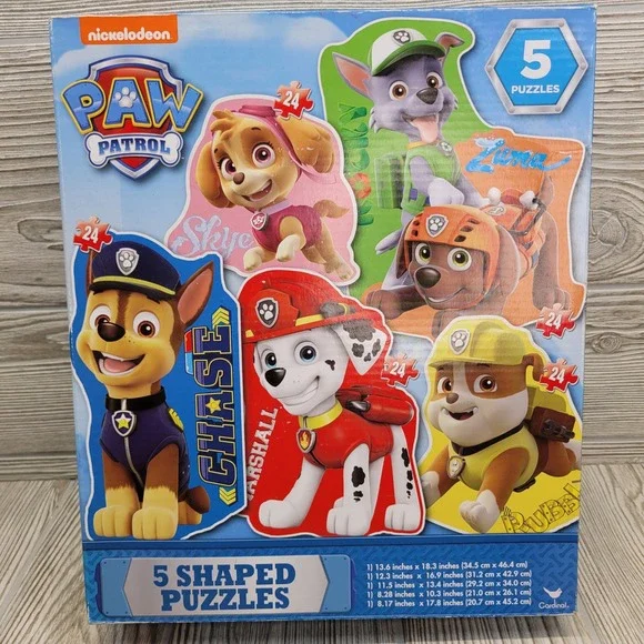 Nickelodeon Paw Patrol 5‎ Shaped Puzzles Chase Skye Rubble Marshall Rocky Zuma