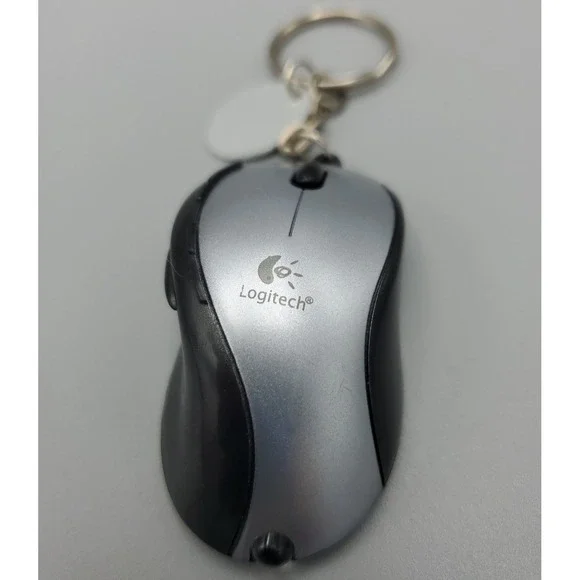 Vintage Logitech‎ Mouse Keychain Light Advert 25th Anniversary Nostalgia