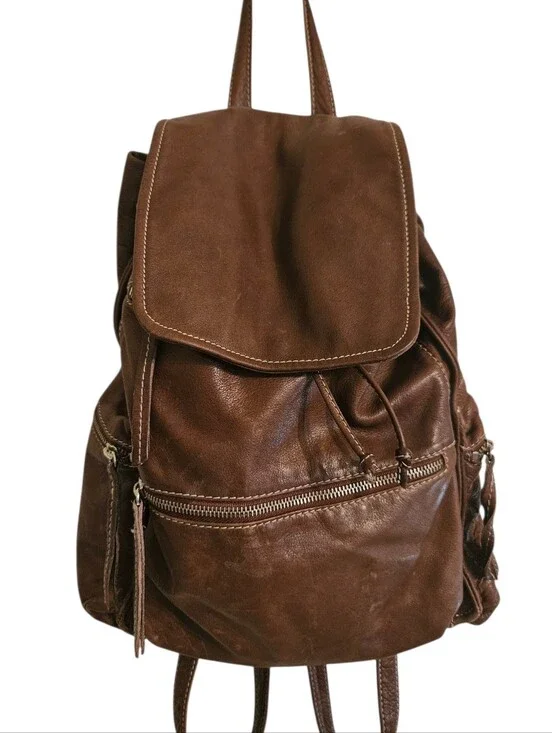 Sundance Dark Brown Beautiful Soft Leather Backback Made In Italy
