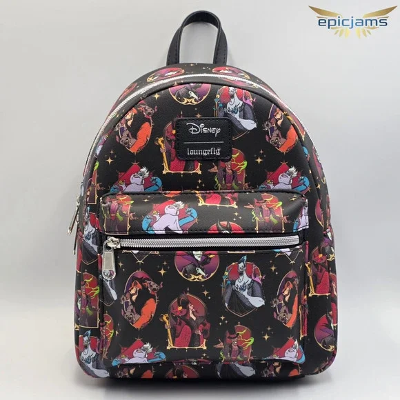 Loungefly Disney Villains Portrait Stars Mini Backpack New