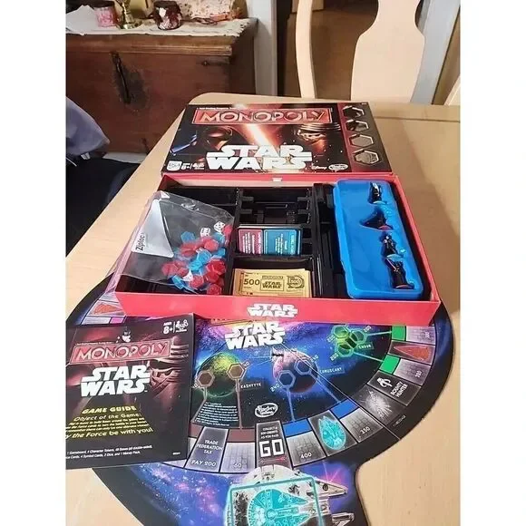 STAR WARS Monopoly. The Force Awakens Edition Board Game, Disney 2015. Complete!