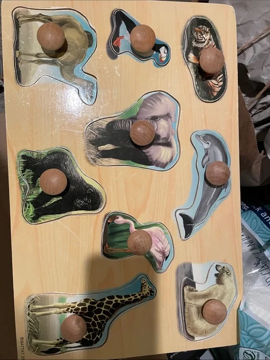 Vintage Large Animal Wood Puzzle set